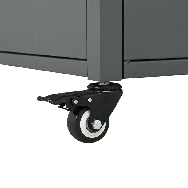 Chariot de préparation pour barbecue extérieur pliable noir/gris, 2 portes, pour 1 personne