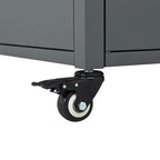 Chariot de préparation pour barbecue extérieur pliable noir/gris, 2 portes, pour 1 personne