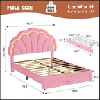 Lit plateforme capitonné LED beige/rose avec tiroir de rangement – Double et Twin XL, 1 personne