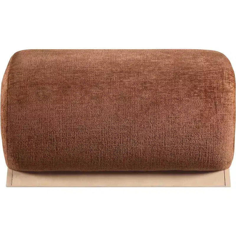 Ottoman en tissu Art déco noir/cognac – 1 personne