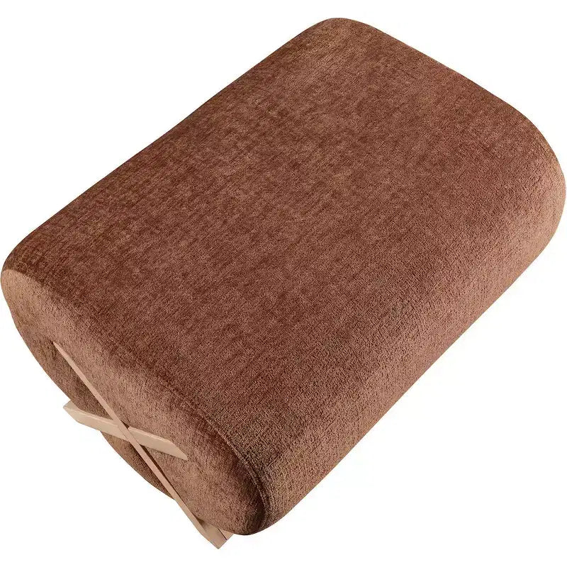 Ottoman en tissu Art déco noir/cognac – 1 personne