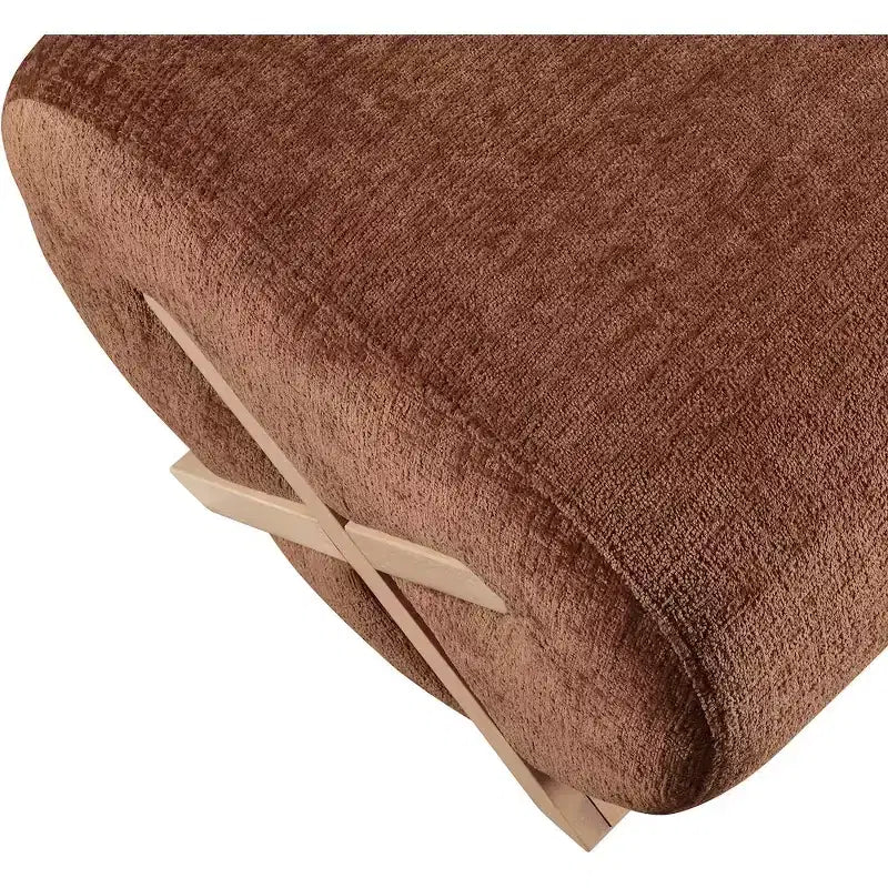Ottoman en tissu Art déco noir/cognac – 1 personne