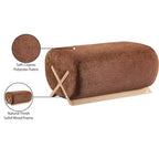 Ottoman en tissu Art déco noir/cognac – 1 personne