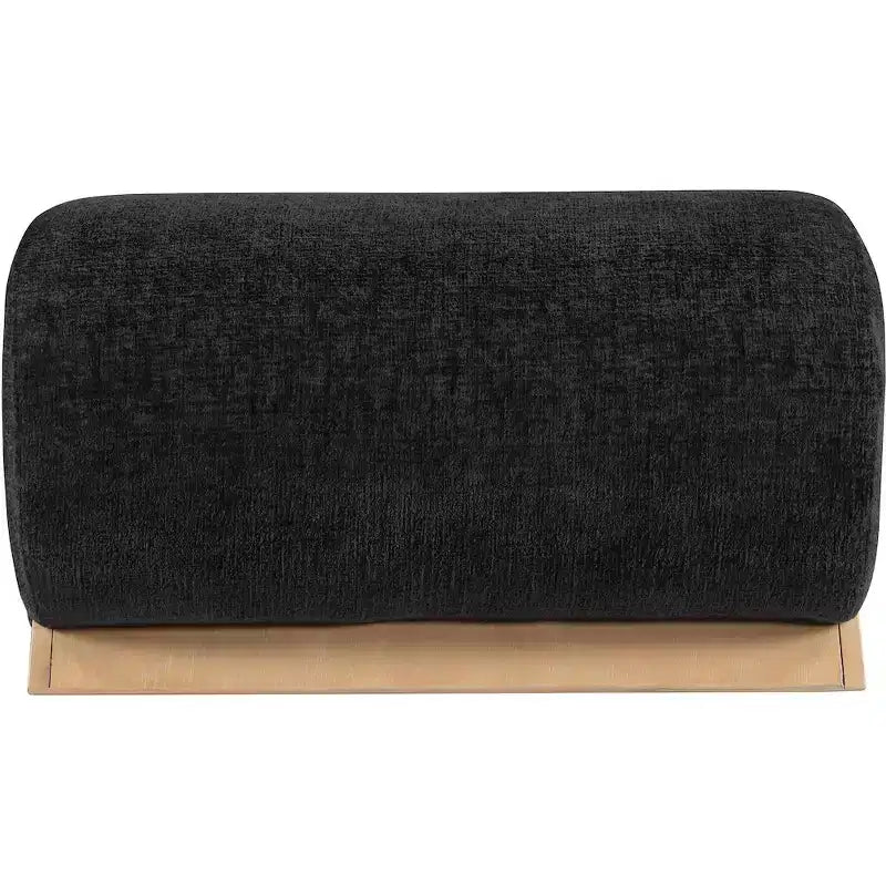 Ottoman en tissu Art déco noir/cognac – 1 personne