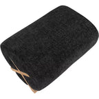 Ottoman en tissu Art déco noir/cognac – 1 personne