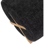 Ottoman en tissu Art déco noir/cognac – 1 personne