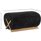 Ottoman en tissu Art déco noir/cognac – 1 personne