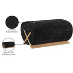 Ottoman en tissu Art déco noir/cognac – 1 personne