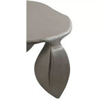 Table basse en aluminium Noir / Crème / Taupe – Art Déco, 3 pieds, 1 pièce