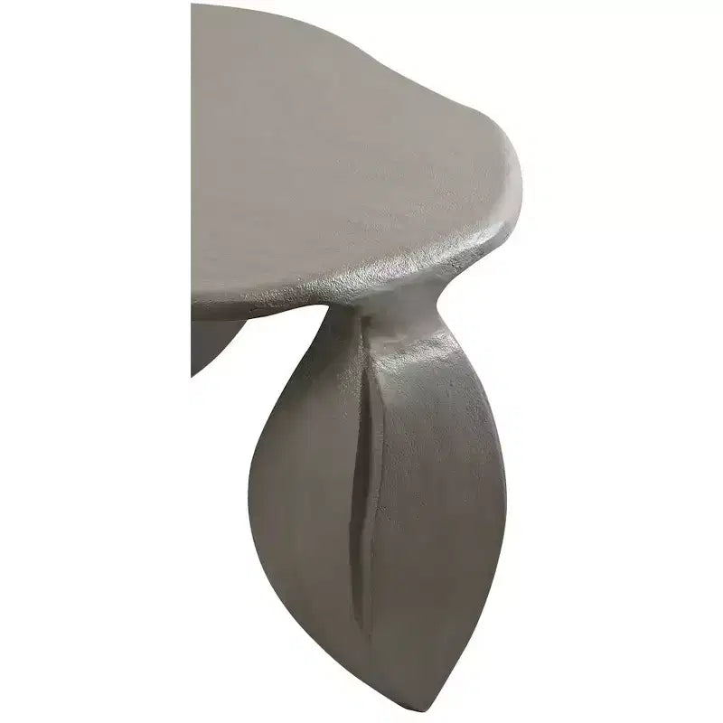 Table basse en aluminium Noir / Crème / Taupe – Art Déco, 3 pieds, 1 pièce