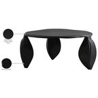 Table basse en aluminium Noir / Crème / Taupe – Art Déco, 3 pieds, 1 pièce