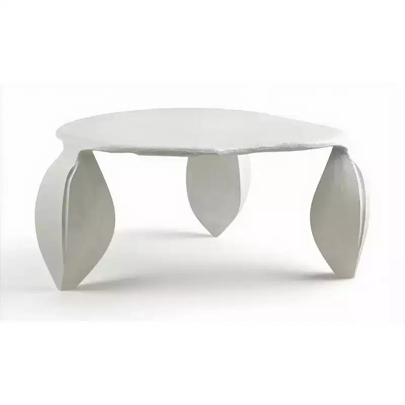 Table basse en aluminium Noir / Crème / Taupe – Art Déco, 3 pieds, 1 pièce