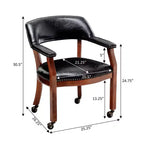 Fauteuil en similicuir noir avec roulettes – 1 place