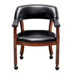 Fauteuil en similicuir noir avec roulettes – 1 place