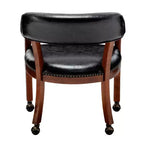 Fauteuil en similicuir noir avec roulettes – 1 place