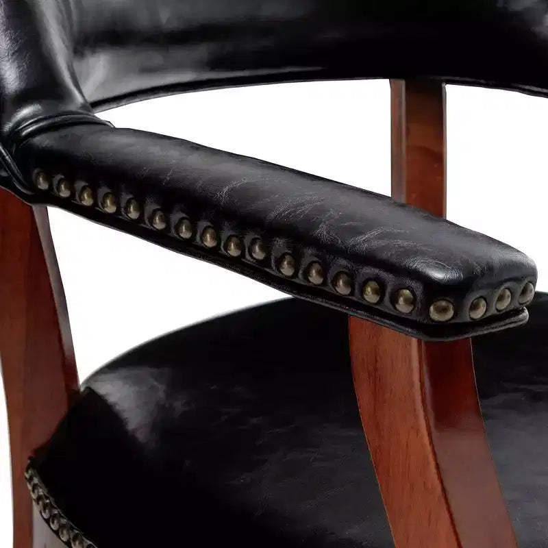 Fauteuil en similicuir noir avec roulettes – 1 place