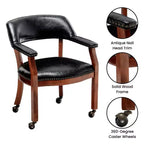 Fauteuil en similicuir noir avec roulettes – 1 place