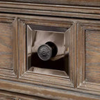 Table de chevet brune à 3 tiroirs avec panneaux miroirs, 1 personne