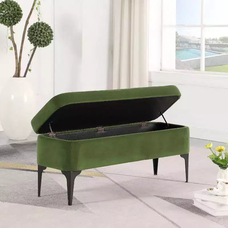 Banc de rangement – Velours / Tissé / Similicuir, 2 places