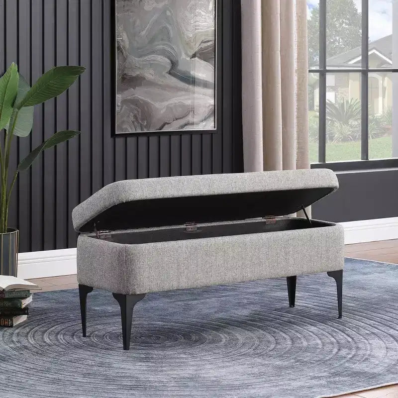 Banc de rangement – Velours / Tissé / Similicuir, 2 places