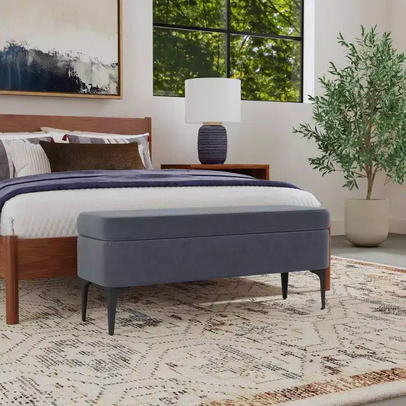 Banc de rangement – Velours / Tissé / Similicuir, 2 places