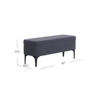 Banc de rangement – Velours / Tissé / Similicuir, 2 places