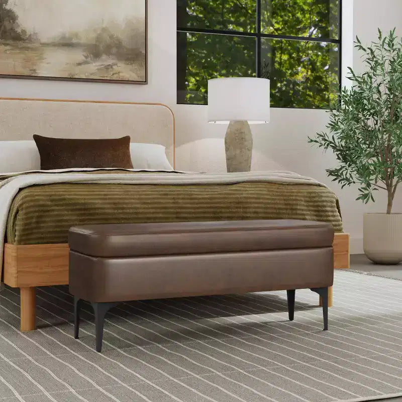 Banc de rangement – Velours / Tissé / Similicuir, 2 places