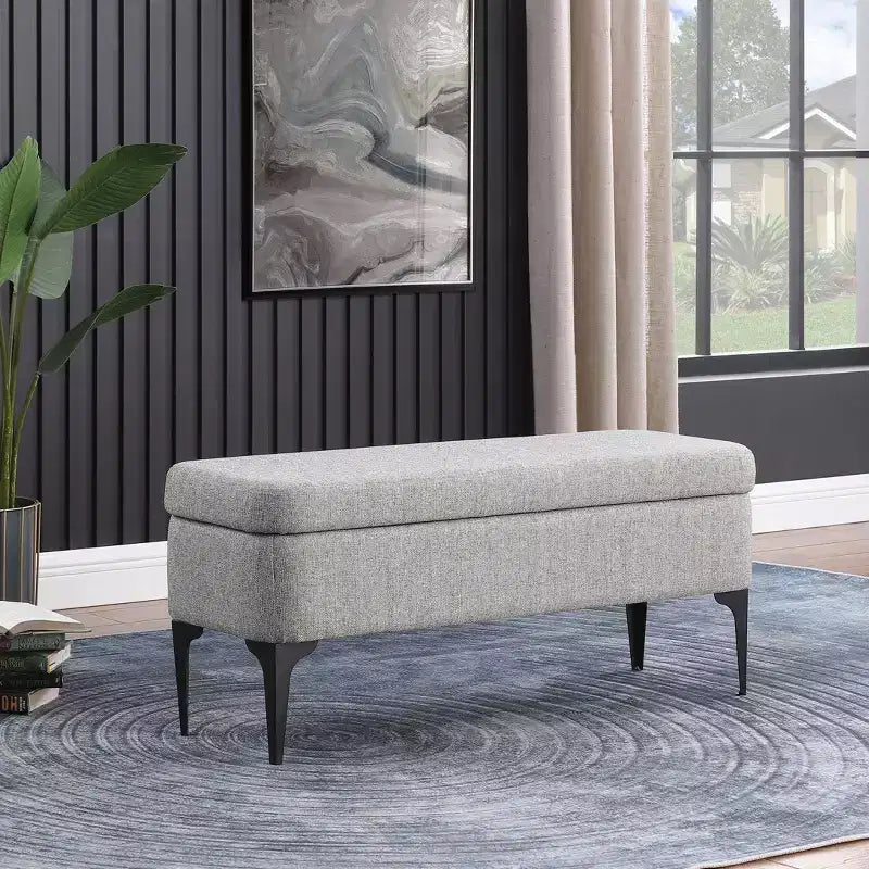 Banc de rangement – Velours / Tissé / Similicuir, 2 places