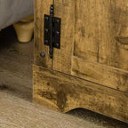 Buffet Rustique Marron avec 4 Tiroirs et 1 Porte, Montage par 1 Personne
