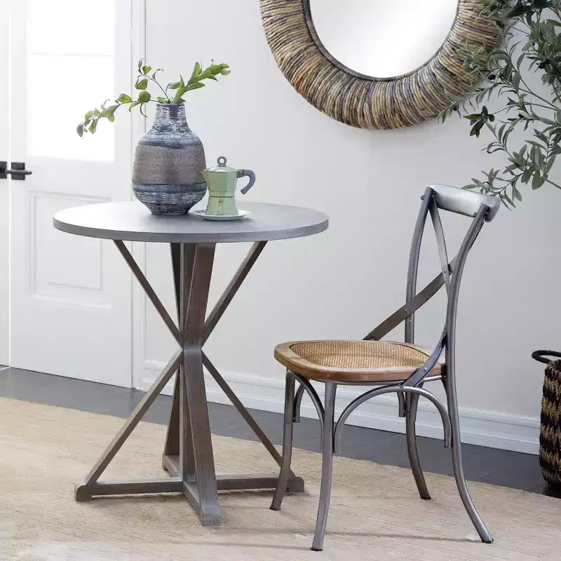 Table d'appoint ronde en bois marron – 1 personne