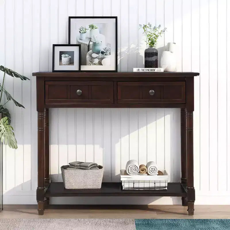 Console 2 tiroirs et étagère inférieure | Plusieurs couleurs | 1 pièce