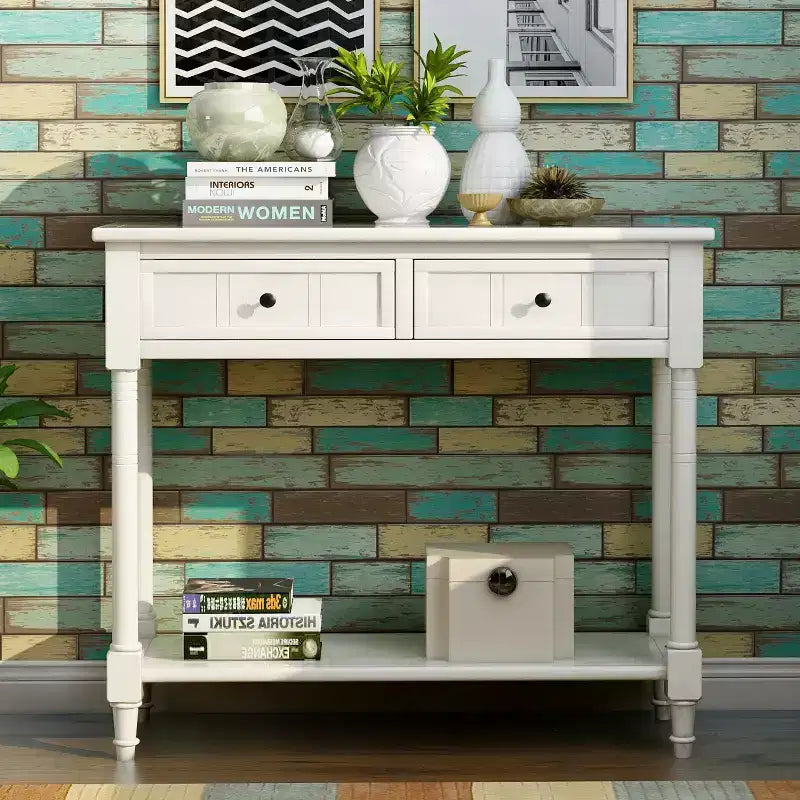 Console 2 tiroirs et étagère inférieure | Plusieurs couleurs | 1 pièce