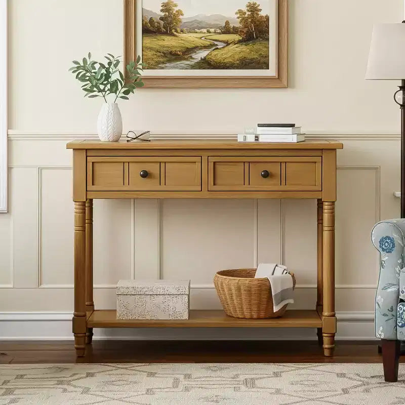 Console 2 tiroirs et étagère inférieure | Plusieurs couleurs | 1 pièce