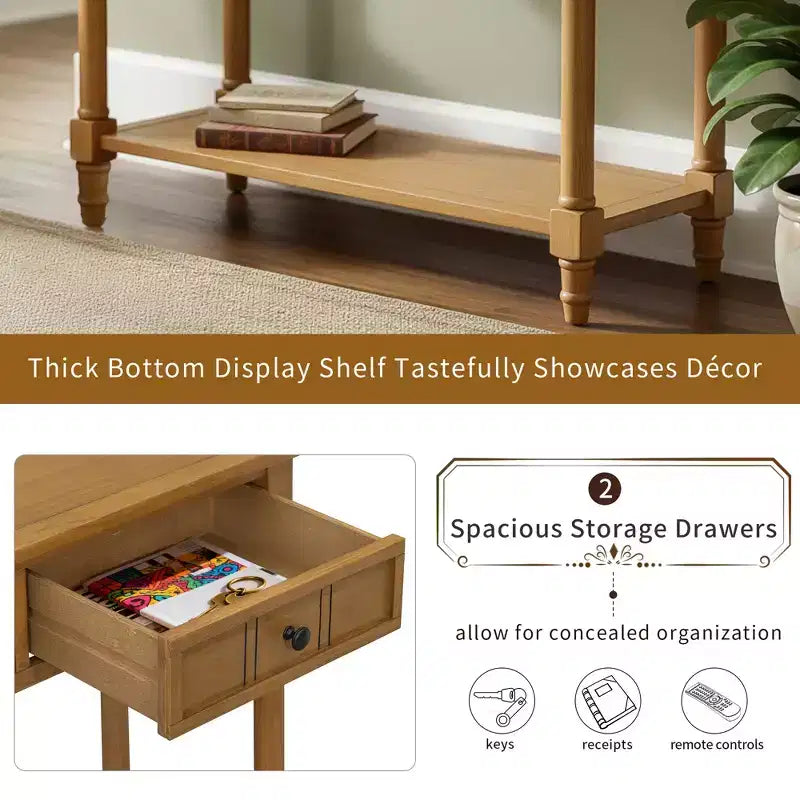 Console 2 tiroirs et étagère inférieure | Plusieurs couleurs | 1 pièce