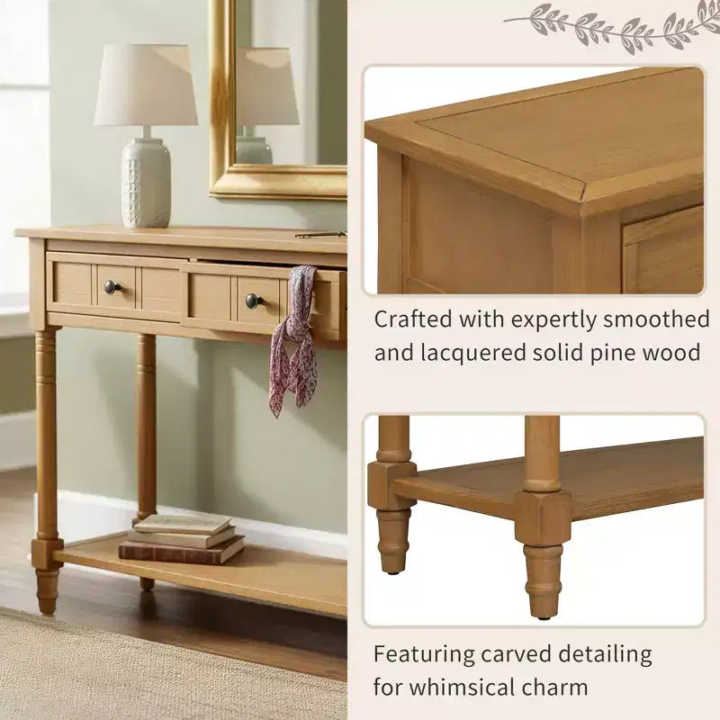 Console 2 tiroirs et étagère inférieure | Plusieurs couleurs | 1 pièce