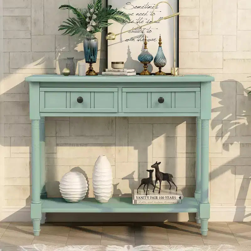 Console 2 tiroirs et étagère inférieure | Plusieurs couleurs | 1 pièce