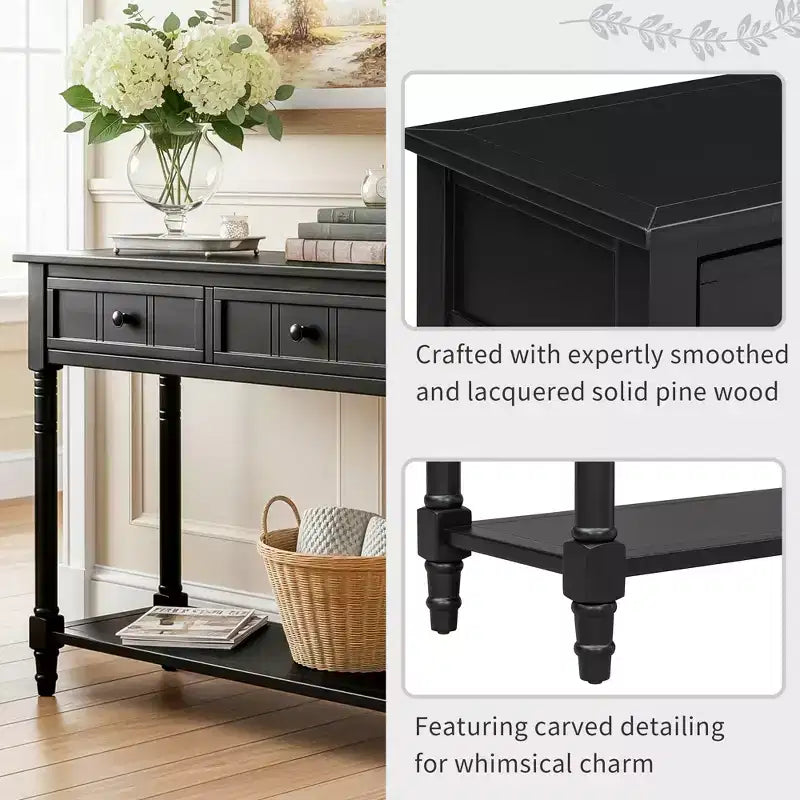 Console 2 tiroirs et étagère inférieure | Plusieurs couleurs | 1 pièce