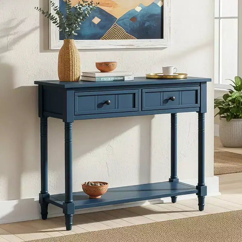 Console 2 tiroirs et étagère inférieure | Plusieurs couleurs | 1 pièce