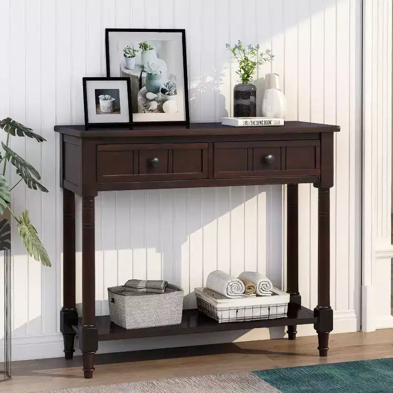 Console 2 tiroirs et étagère inférieure | Plusieurs couleurs | 1 pièce