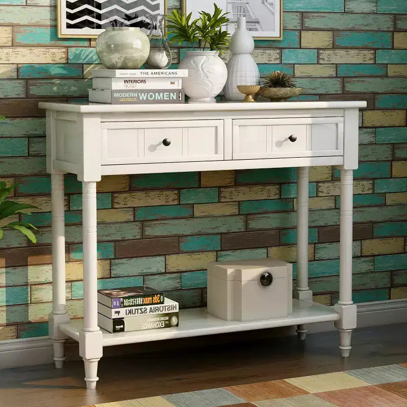 Console 2 tiroirs et étagère inférieure | Plusieurs couleurs | 1 pièce