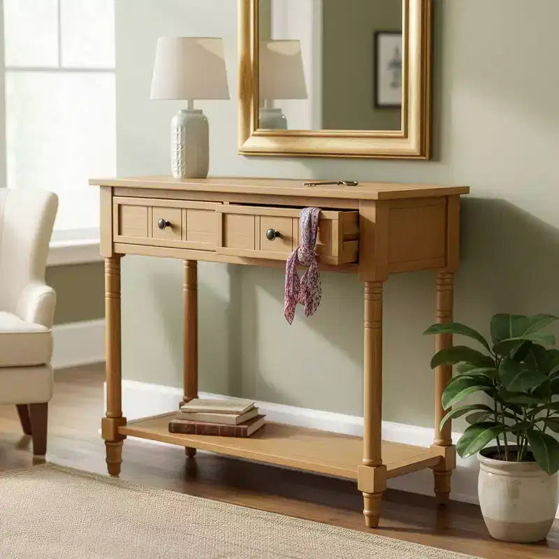 Console 2 tiroirs et étagère inférieure | Plusieurs couleurs | 1 pièce