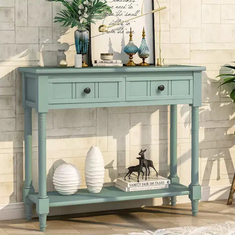 Console 2 tiroirs et étagère inférieure | Plusieurs couleurs | 1 pièce