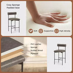 Tabourets de bar/comptoir rembourrés marron/gris, lot de 4