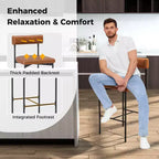 Tabourets de bar/comptoir rembourrés marron/gris, lot de 4