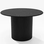 Dovelina 46 Black Round Dining Table Artificial Wood kitchen Table Designer Table Base Personalized Dining Table for 4 People