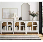 Ensemble de 3 meubles consoles avec portes – Noir / Marron / Blanc