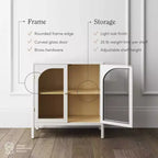 Ensemble de 3 meubles consoles avec portes – Noir / Marron / Blanc