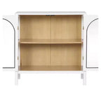 Ensemble de 3 meubles consoles avec portes – Noir / Marron / Blanc