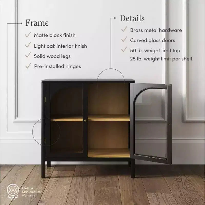 Ensemble de 3 meubles consoles avec portes – Noir / Marron / Blanc