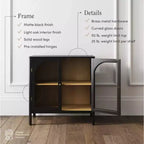 Ensemble de 3 meubles consoles avec portes – Noir / Marron / Blanc